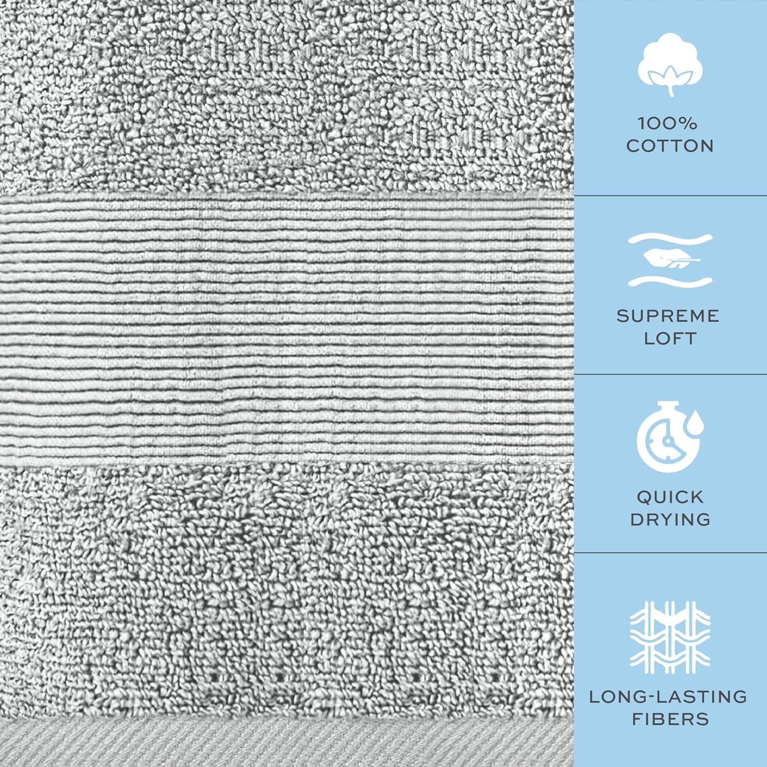 White Classic Resort 12x12 Luxury Cotton Washcloths