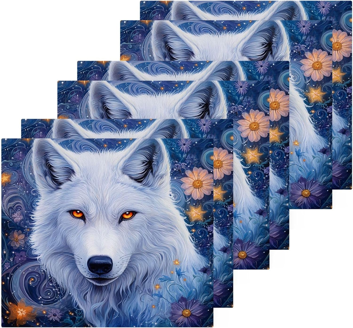 Kigai White Wolf 4 Pack Washcloths