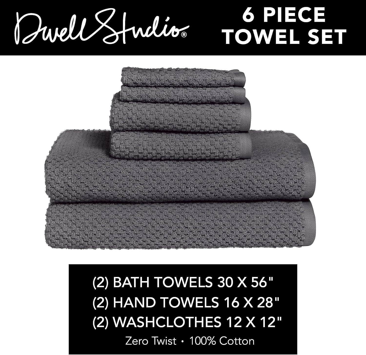 Wicker Park Ultra Soft Cotton Towel Set 6 Piece