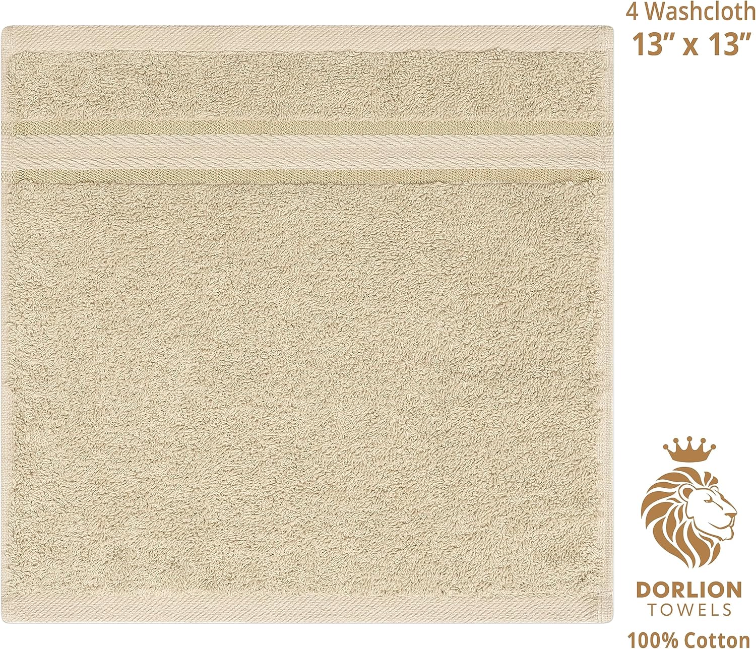 Dorlion 4-Piece Soft Cotton Washcloth Set
