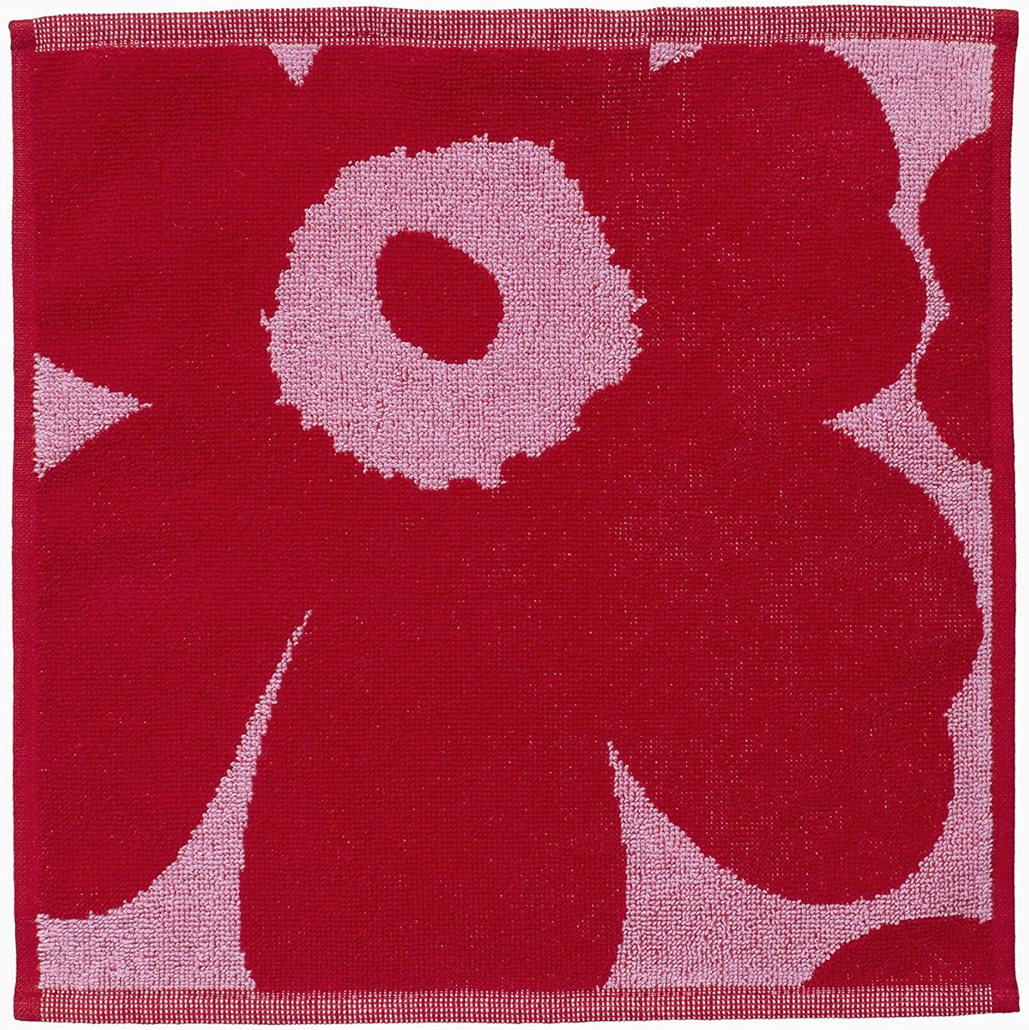 Premium Terry Cotton Washcloth Floral Design Red - MARIMEKKO Unikko