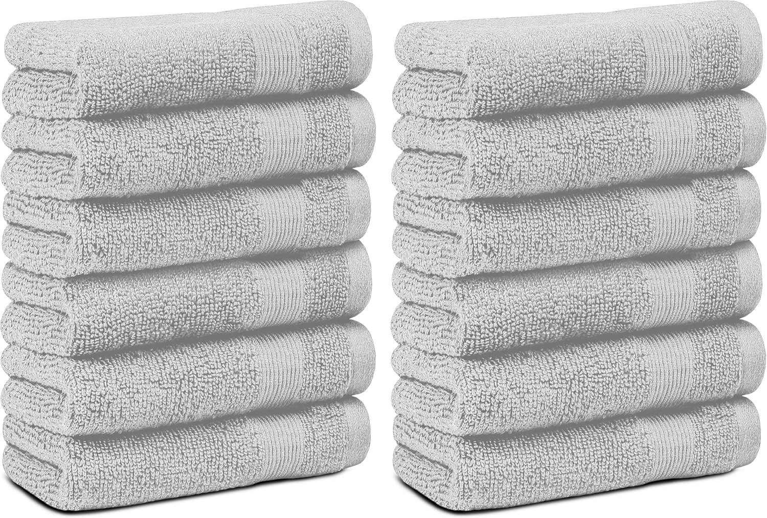 White Classic Resort 12x12 Luxury Cotton Washcloths