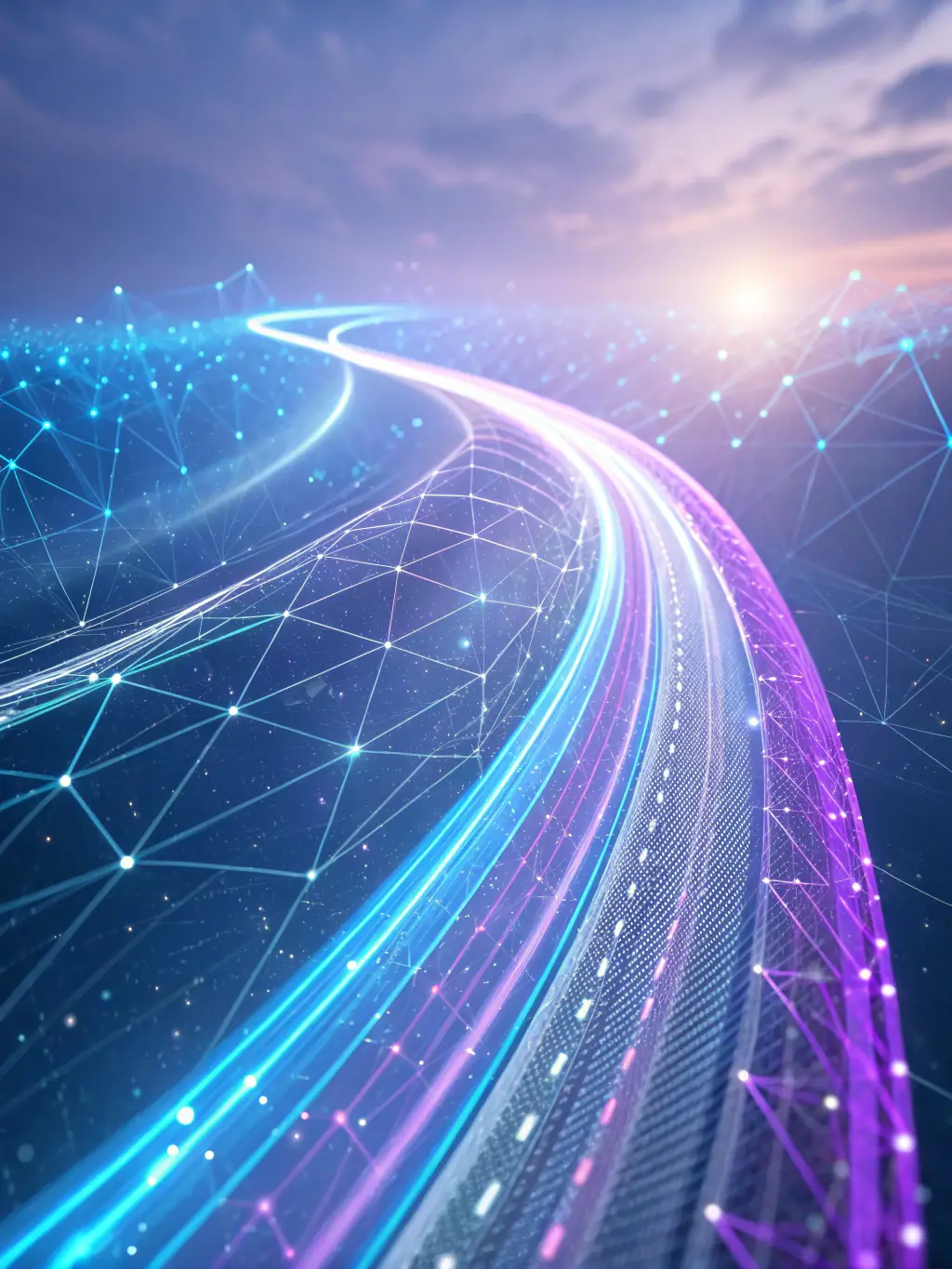 A visual representation of data streams converging and adapting, illustrating HHydronova's expertise in creating responsive digital systems.
