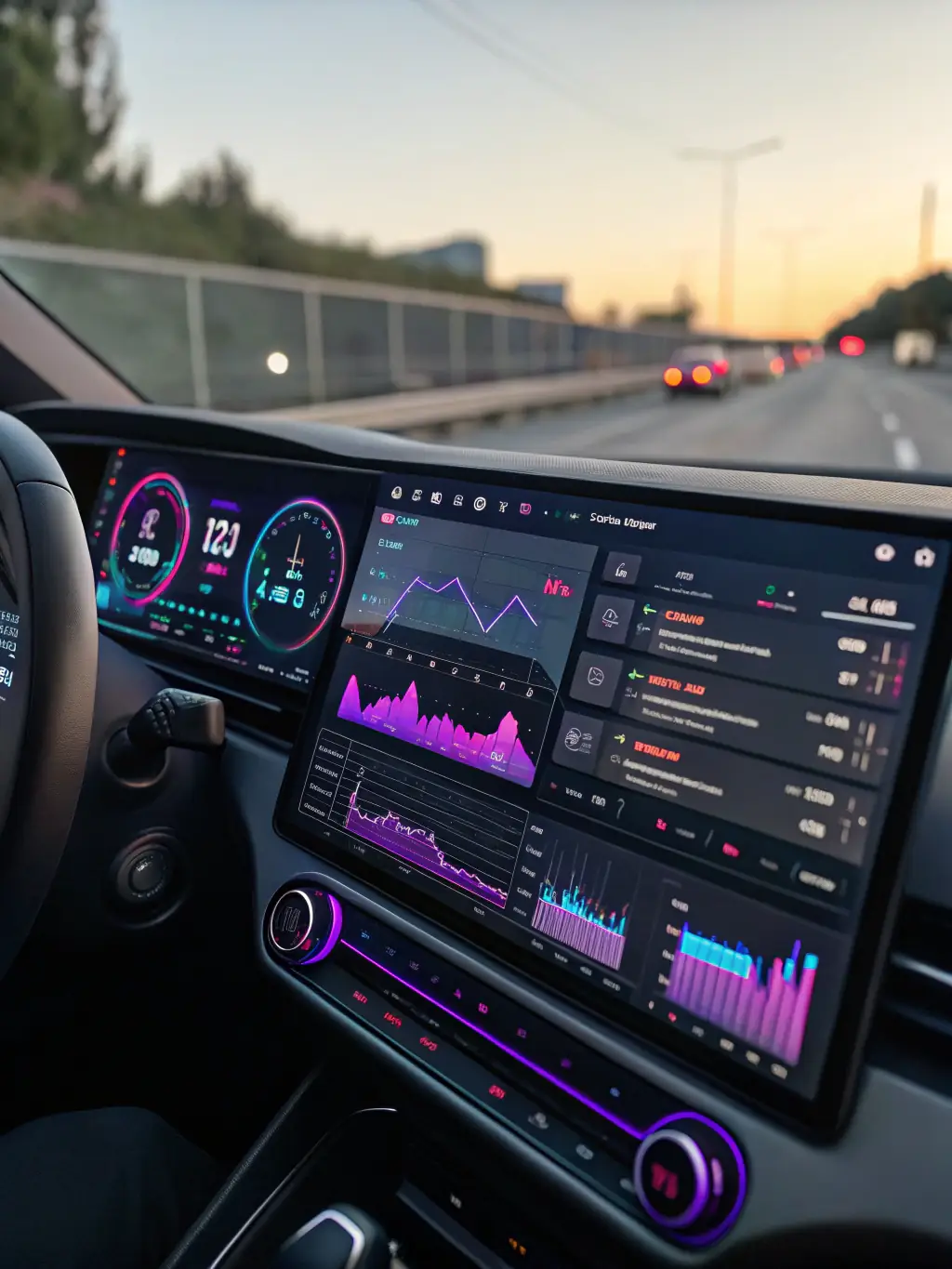 A dynamic dashboard displaying real-time data analysis and adaptive algorithms, illustrating HHydronova's approach to creating intelligent and responsive digital systems for businesses.